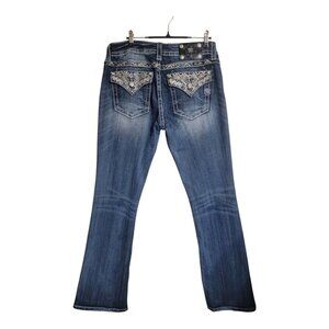 Miss Me Jeans Women 31 Signature Boot Western Blue Denim Y2K  Flap Pocket Boho